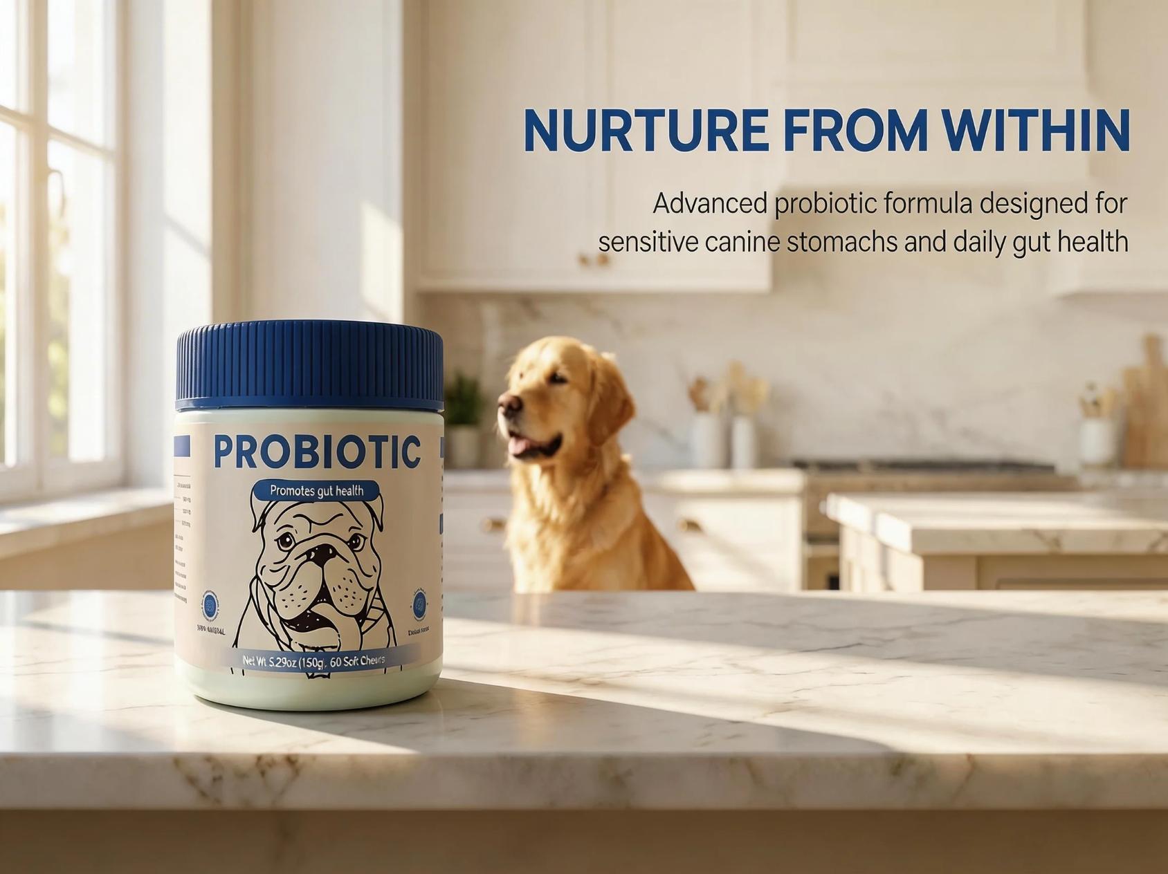 Probiotics for Dogs, Support Gut Health, Occasional Diarrhea, Digestive Health & Seasonal Allergies - Pork Flavor - 60 Soft Chews boost immune