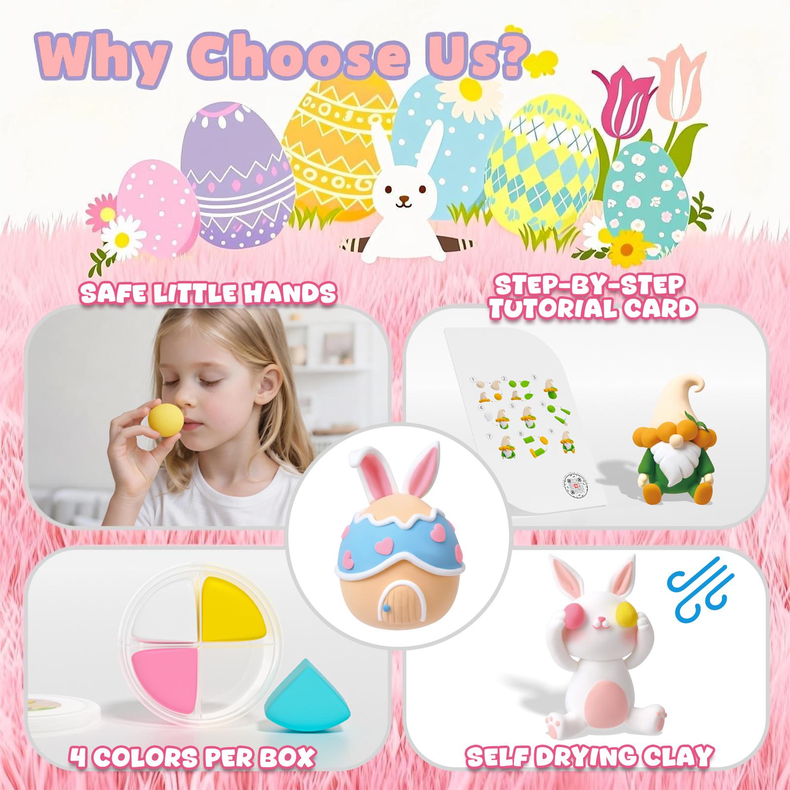 【NO BOGO】Air Dry Clay 12 Boxes Soft Ultra Light Safe Non Toxic DIY Craft Kit with Tools Tutorials &Cute Valentine gift