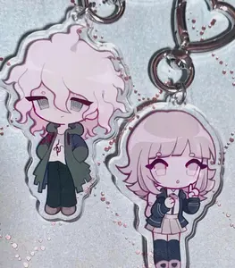 Komaeda + Chiaki SDR2 Pastel Acrylic Keychain, Cute Keyring Accessory, Fun Charm For Backpack Or Purse | High Quality and Customer Favorite Items