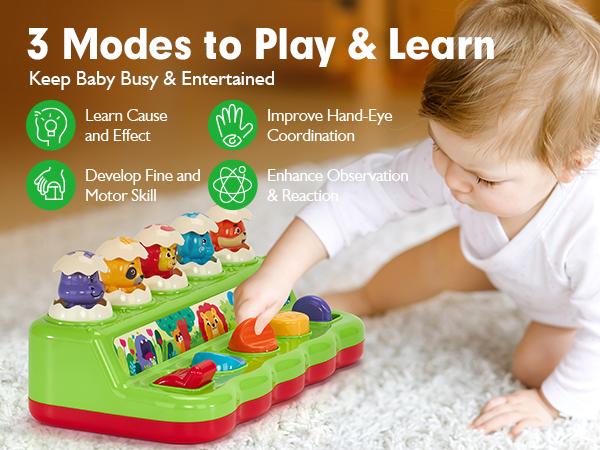 Hahaland Pop Up toy with Music and Light - 5 Surprise Animals & 3 Play Modes, Educational Montessori Toy for Toddlers 1-3 Year Old, Easter Basket Stuffers & Birthday Gifts for Kids Hahaland Pop Up toy with Music and Light - 5 Surprise Animals & 3 Play Modes, Educational Montessori Toy for Toddlers 1-3 Year Old, Easter Basket Stuffers & Birthday Gifts for Kids