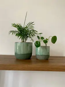 Seaside Green Ceramic Plant Pots
