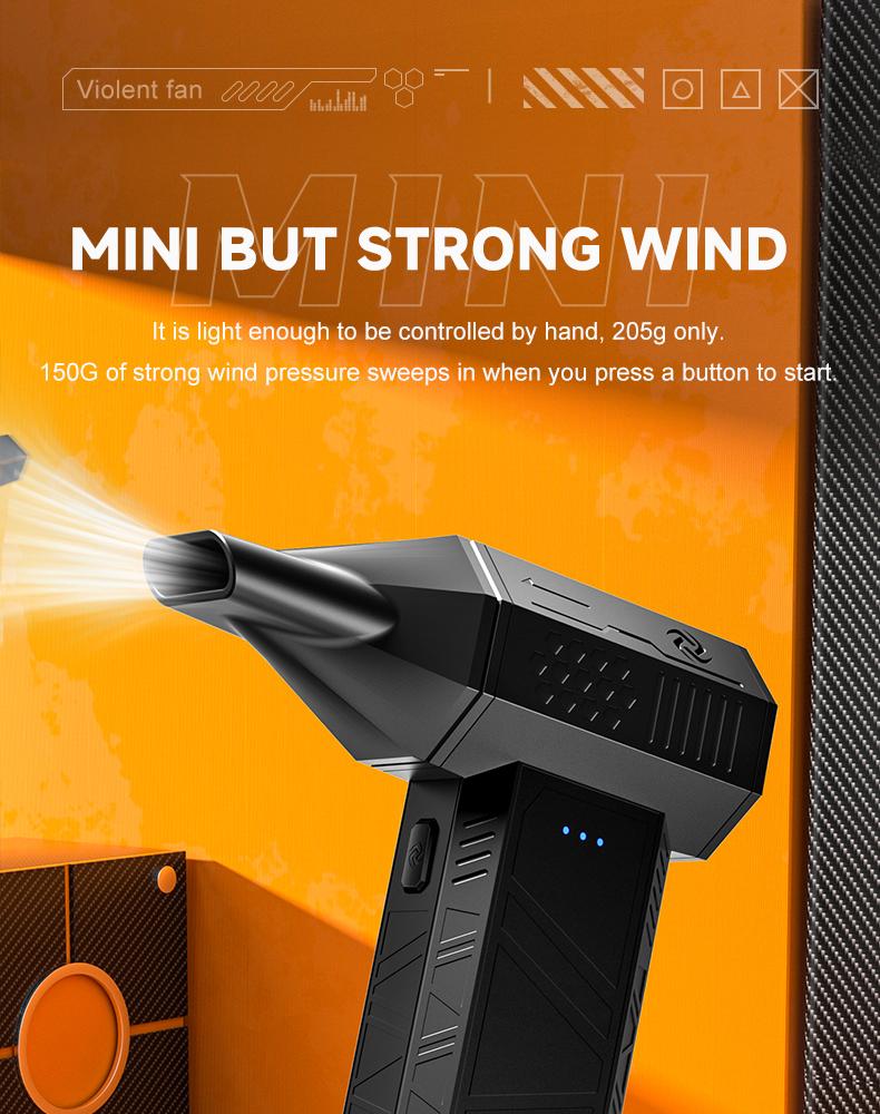 180W Ultra-Powerful Air Duster: 150K RPM for Violent Dust/Snow Removal. Blast Away Debris from PCs, Car AC Vents & Seat Corners, Furniture, Yard Leaves & Pet Hair. High-Speed Handheld Blower with Brushless Motor.