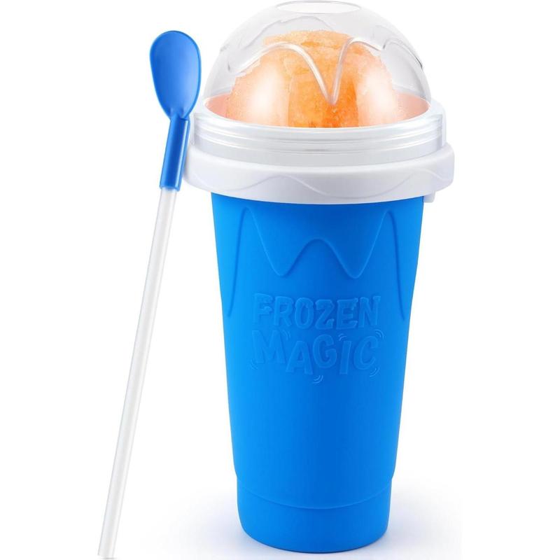 Slushy Cup, Magic Quick Frozen Slushie Maker Cup Squeeze,Ice Cream Make,Cool Fun Stuff Things Gadgets (Blue)