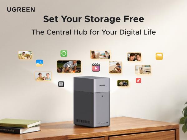 【LIVE ONLY】UGREEN NASync DH2300 2-Bay Desktop NAS, Support Capacity 60TB (Diskless), Remote Access, AI Photo Album, Beginner Friendly System, 4GB LPDDR4X RAM,1GbE, 4K HDMI, Network Attached Storage(Diskless),TikTokShopBlackFriday ,TikTokShopHolidayHaul