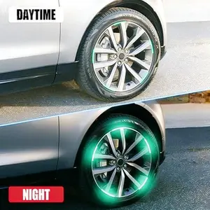 Reflective Wheel Hub Stickers, Striped Minimalist PVC Decals, Waterproof Powder Coated Decorative Stickers for Car Truck Motorcycle Outdoor Use