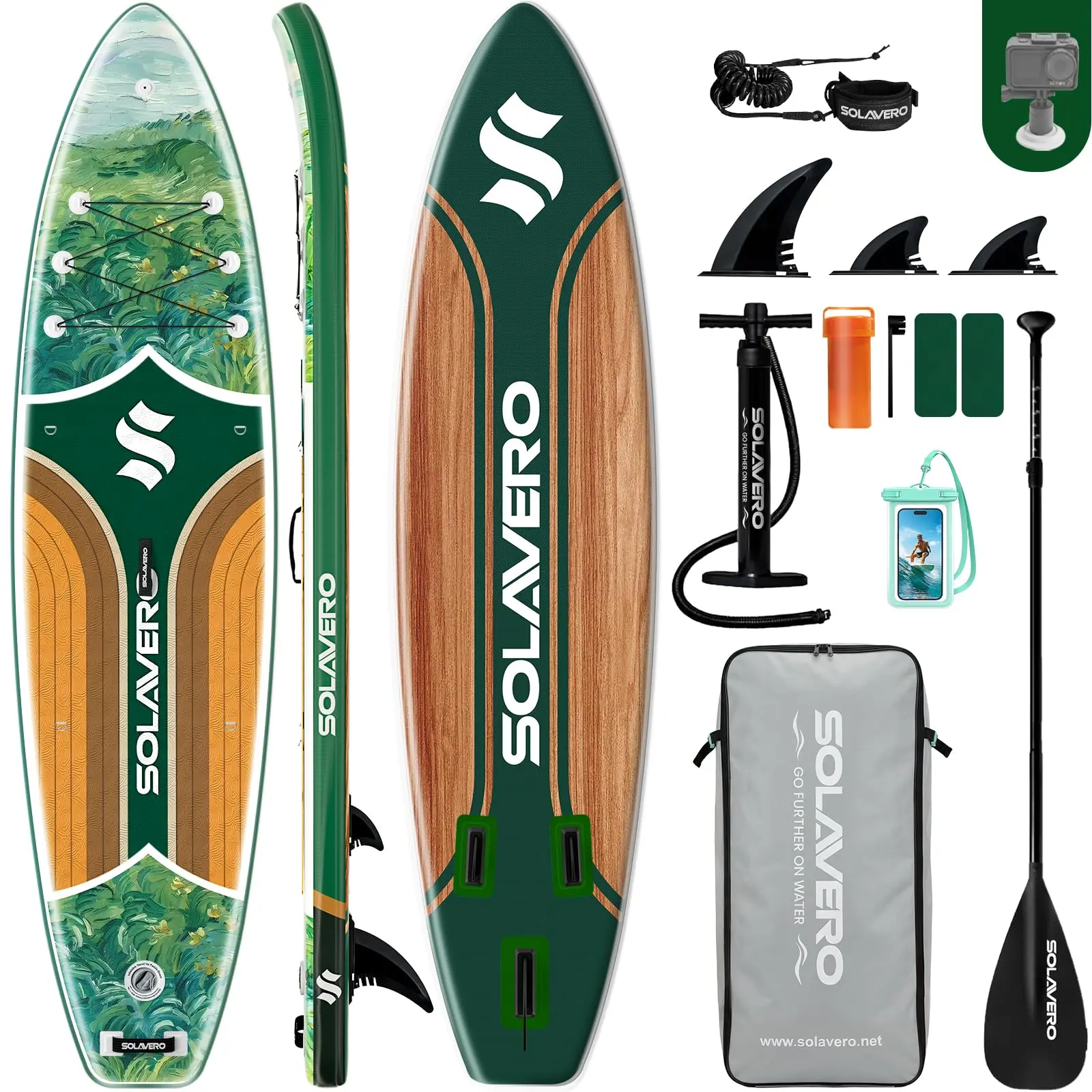 Stand Up Paddle Board 11' Inflatable SUP for Adults, Ecofurnix Blow Up Paddle Board with Non-Slip EVA Deck 500LB Capacity Wide Board for All Skill Levels