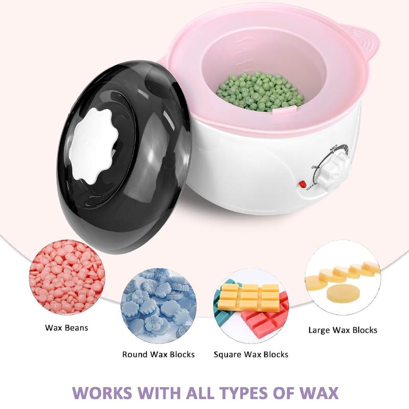 Professional Nose & Hair Waxing Kit, Portable Electric Wax Heater Warmer Kit For Nose Body Hair Removal,Pot Hot Wax Heater With 400g Beans & 10 Sticks For Facial, Armpit Waxing at Home