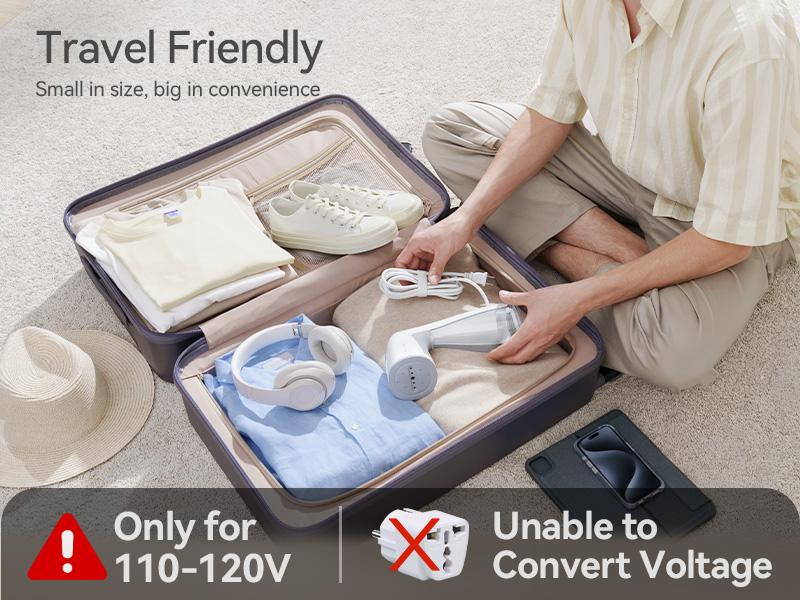 HiLIFE 2024 New Steamer for Clothes,Garment Steamer, Fast Wrinkle Removal,Large Tank, All Fabrics, Easy to Use, Portable Travel rechargeable usb