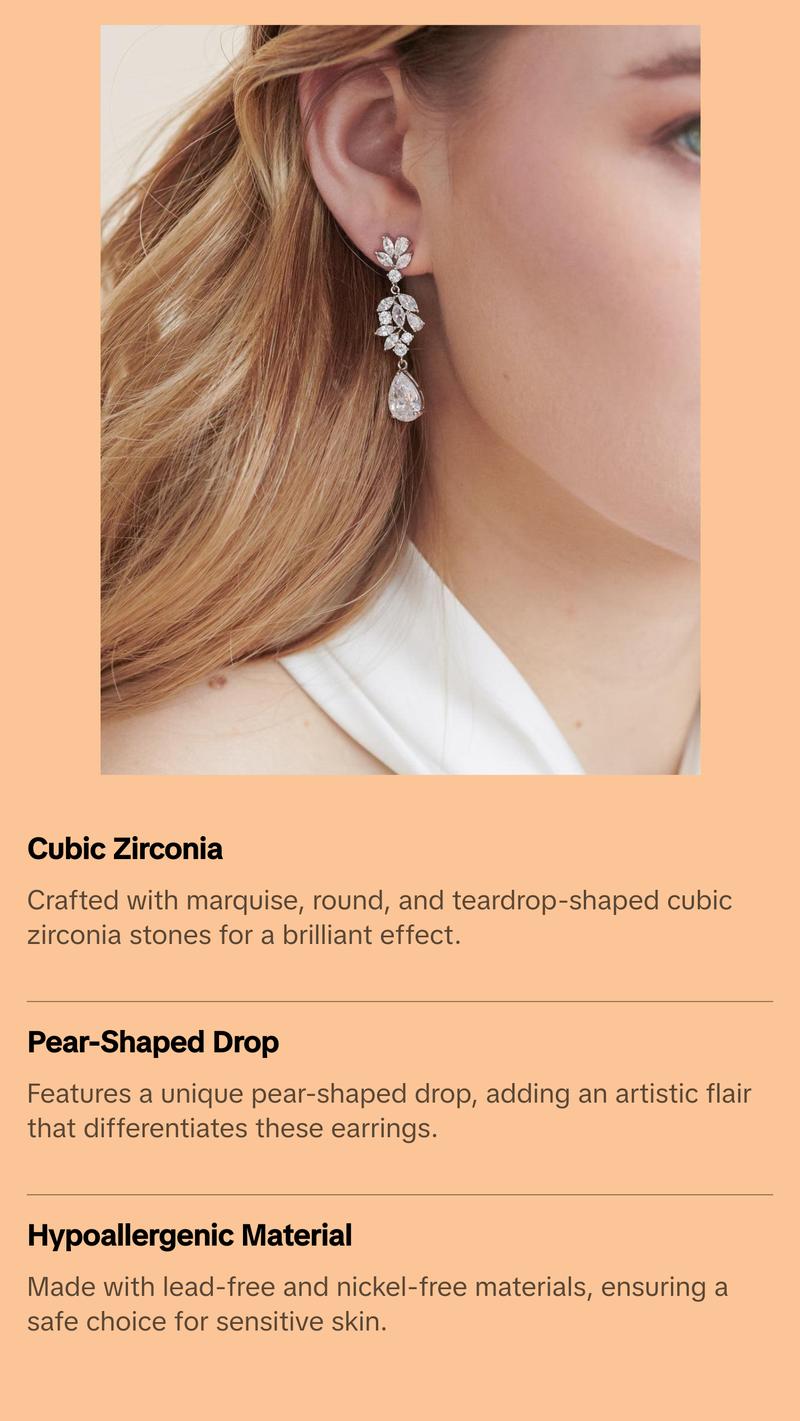 Helena CZ Dangle Earrings