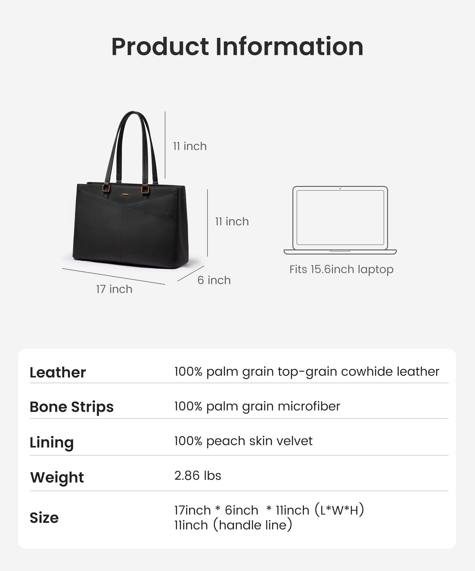 【Valentine's Day Gift】LOVEVOOK ELEVATE Series Top-Grain Leather Tote--100% Cowhide Casual Commuter Bag with V-Neck Design & Laptop Compartment Perfect for Office & Business Travel TikTokShopJumpstartSale