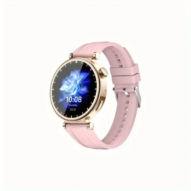 Women's Formal Metallic Round Elegant Smart Watch, 1.96" AMOLED HD Display Smartwatch, Bluetooth Fitness Tracker with Replaceable Silicone Straps for Daily Wear