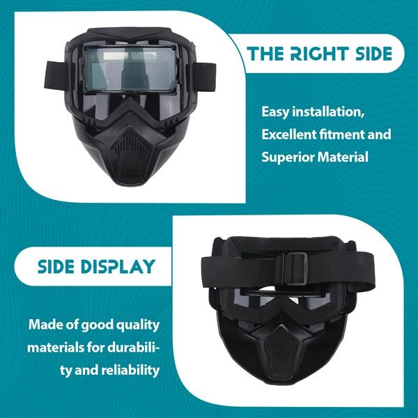 PC Auto Darkening Welding Glasses with Adjustable Strap & Removable Lens Anti-Splash Face Shield for Arc MIG TIG Welder