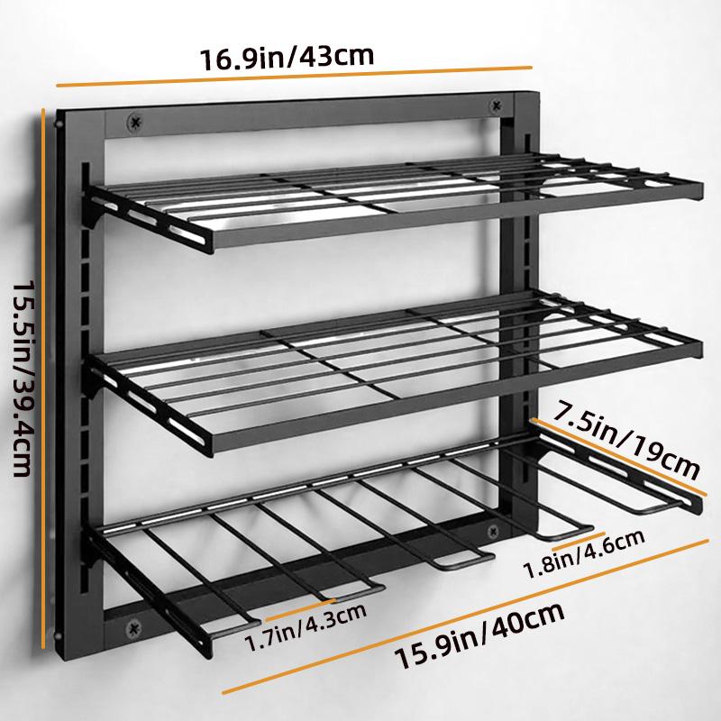 Heavy-Duty Wall Mounted 3-Tier Power Tool Organizer & Drill Holder, 7 Slots, 150lbs Capacity, for Garage, Workshop, Utility Storage