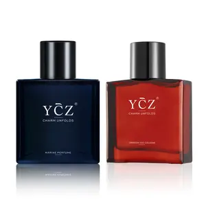 YCZ Men's Cologne Duo Set, Long Lasting Fragrance Scent Blend with Aromatic Marine & Spicy Woody Notes, Eau de Parfum for Men, 2 x 1.7oz Gift Set