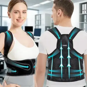 Double-Strap Posture Corrector for Adults - Unisex Upper Spine Support with Ergonomic Shoulder Harness - Alignment Training Device, Adjustable Back Brace