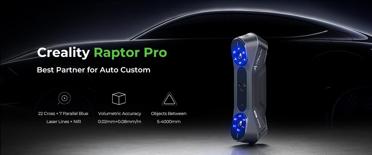 Creality Raptor Pro 3D Scanner 22+7 Blue Laser Lines 60fps for 5-4000mm Objects