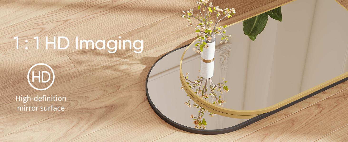 Arched Gold Bathroom Mirror Wall Mounted Vanity Metal Frame Mirror for Bedroom, Entryway, Living Room Mirrored Furniture