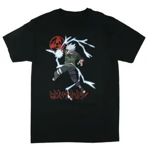 Naruto T-Shirt Men's Kakashi Hatake Sharingan Symbol Short Sleeve Graphic Tee Soft Cotton Comfortable Everyday Wear