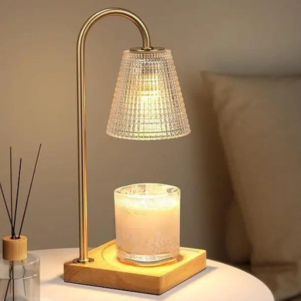 Candle Warmer Lamp, Candle Lamp Warmer with Timer,Wax Melt Warmer,Crystal Candle Heater Lamp for Scented Wax, Elegant Home Decor, Clear Glass