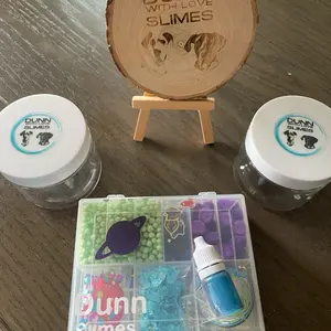 DIY space themed slime kit! 2 clear 5oz slimes and space themed add ins