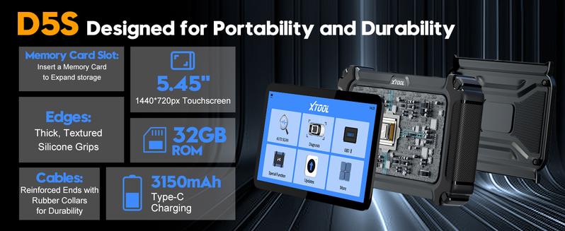 XTOOL D5S OBD2 Scanner Car Diagnostic Scan Tools for ABS/SRS/Engine/Transmission, 16 Reset Services, Free Lifetime Update, Code Reader for Cars & Trucks, Crank Sensor Relearn, FCA AutoAuth, CAN FD for Vehicle Springtok Automotive Alternator Tester