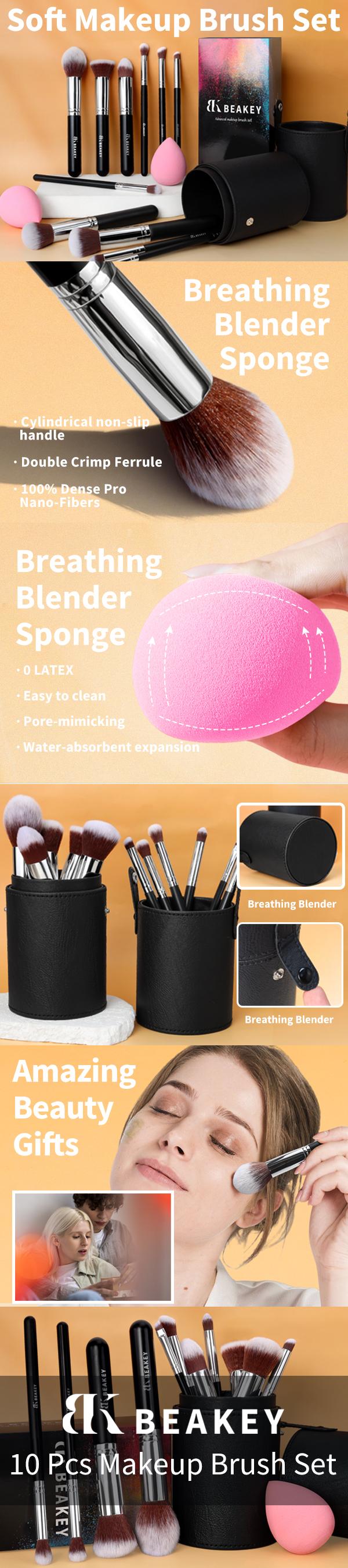 BEAKEY Makeup Brushes Sets with Black Case
