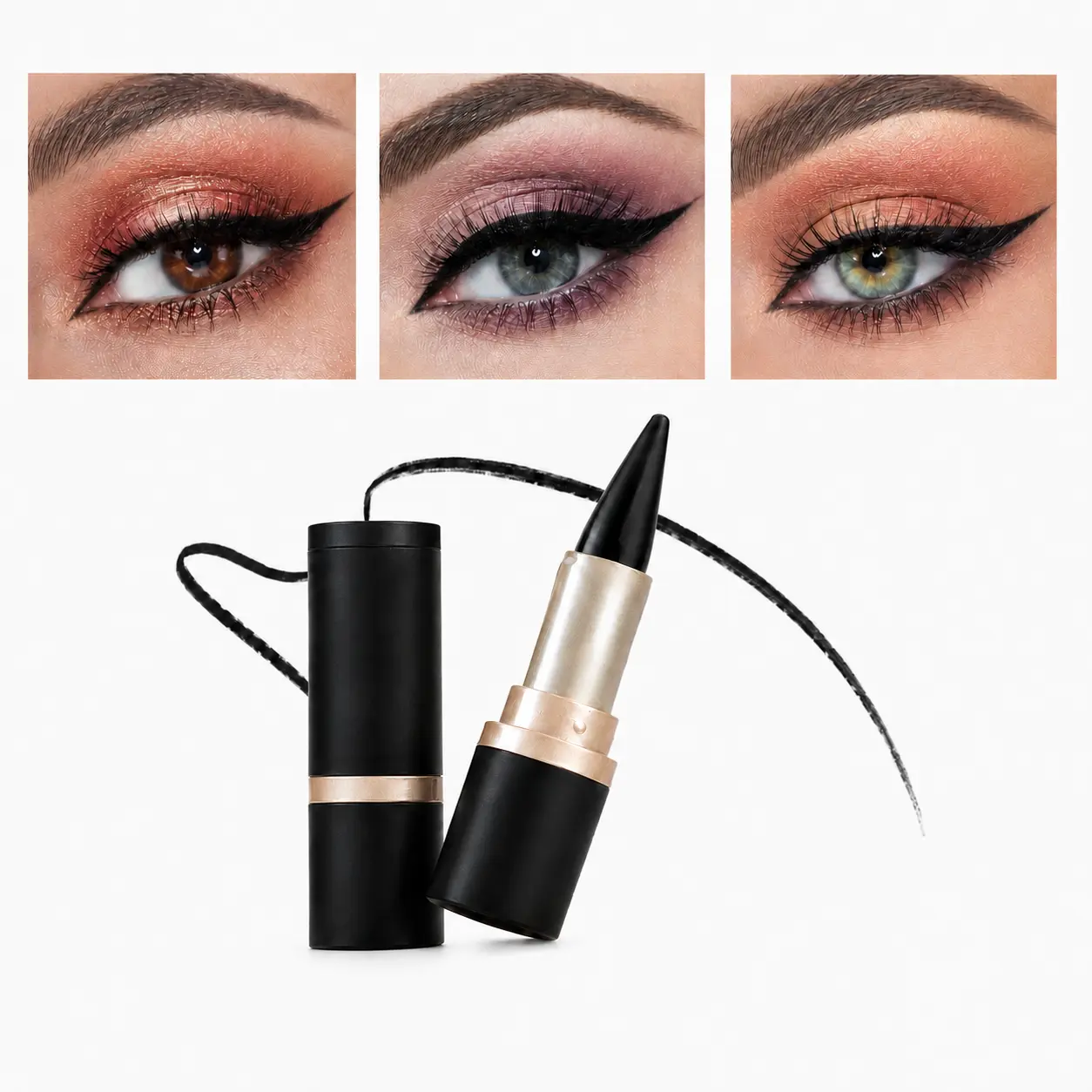 Creamy Gel Eyeliner Pencil, Matte Black & Brown Eyeliner for Winged and Everyday Eye Makeup, Smooth Glide, Easy to Blend Matte Eyeliner Pencils Daily Pencil Eyeliner
