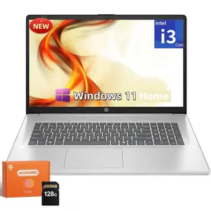 HP 17.3'' Laptop for Business & Student -  Intel 8-Core i3-N305(Beat i5-1135G7) • Windows 11 Home • 17.3" HD+ Display • up to 32GB RAM + 512GB SSD • Wi-Fi 6 • Copilot +PC • Full-Size Keyboard • Bundle Accessory