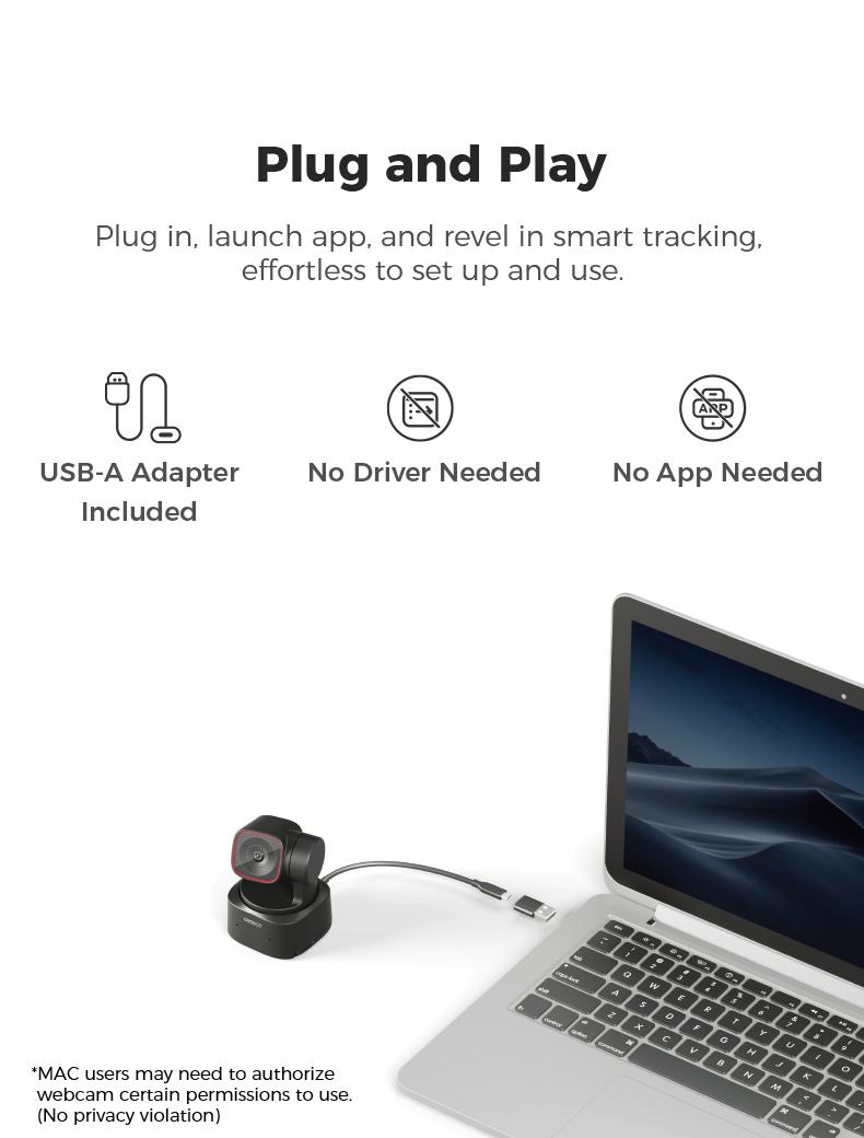 OBSBOT Tiny 2 Lite - Webcam 4K VoiceControl PTZ, Al Tracking Multi-mode & AutoFocus, Web Camera with 1/2" Sensor, GestureControl, 60 FPS, HDR Light Correction, Webcamfor PC, Streaming, Conference wyzewirelesscamera videogames