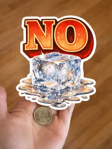 NO ICE Vinyl Sticker 5x5 Bold Waterproof Bumper Decal for Car, Laptop & Window