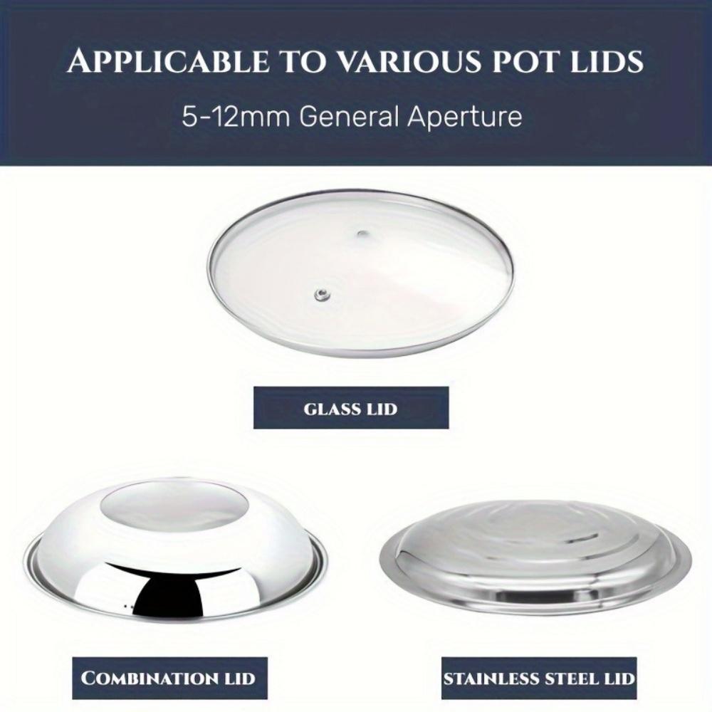 2pcs Stainless Steel Pot Lid Handle Set with Silicone Heat-Resistant Grip and Installation Screws - Cookware Replacement Top Handle, Durable Pot Lid Accessories for Kitchen Cooking Equipment