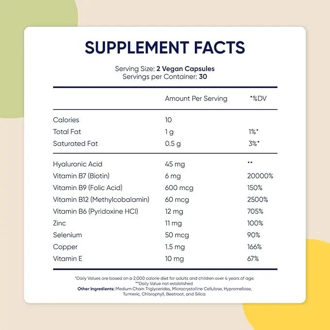 Moerie Ultimate Hair Growth Supplement with Biotin & Minerals for Women & Men - 60 Capsules for Thicker Hair - US Formulated Vitamins for Hair Skin & Nails