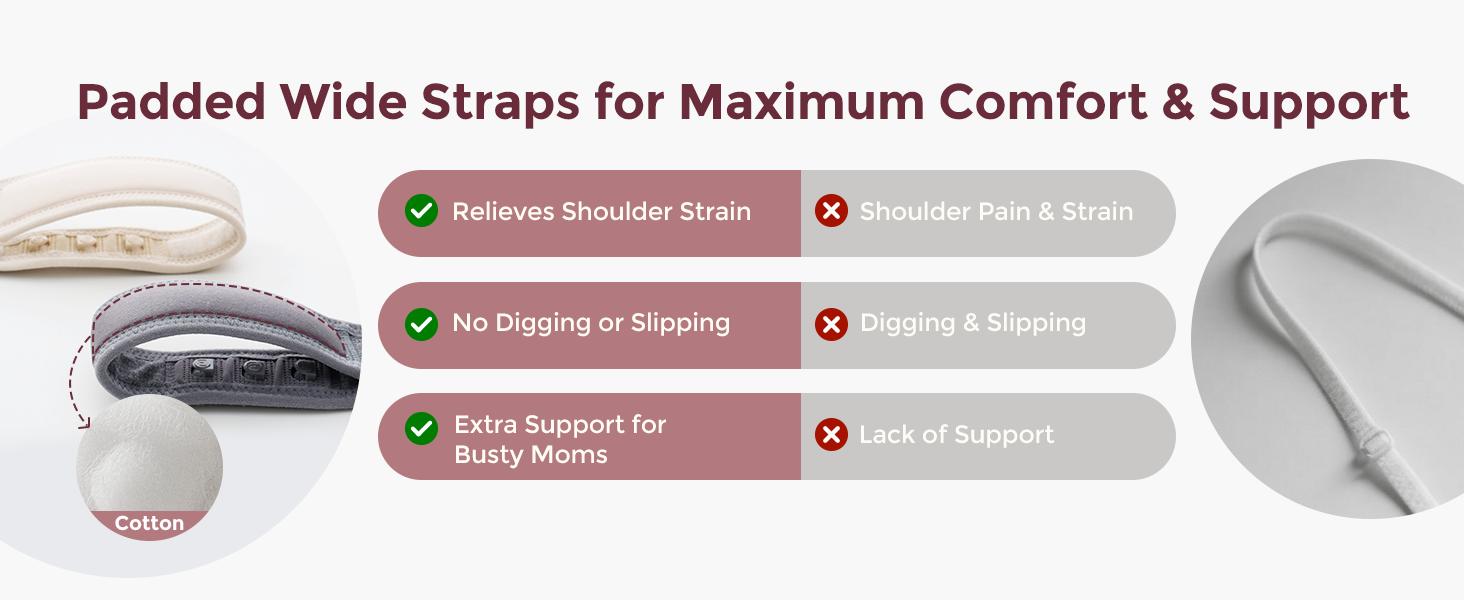 Momcozy Busty Nursing Bras, U.S.Cotton Wirefree Fixed Padded Maternity Bra, Full Coverage Adjustable Fit