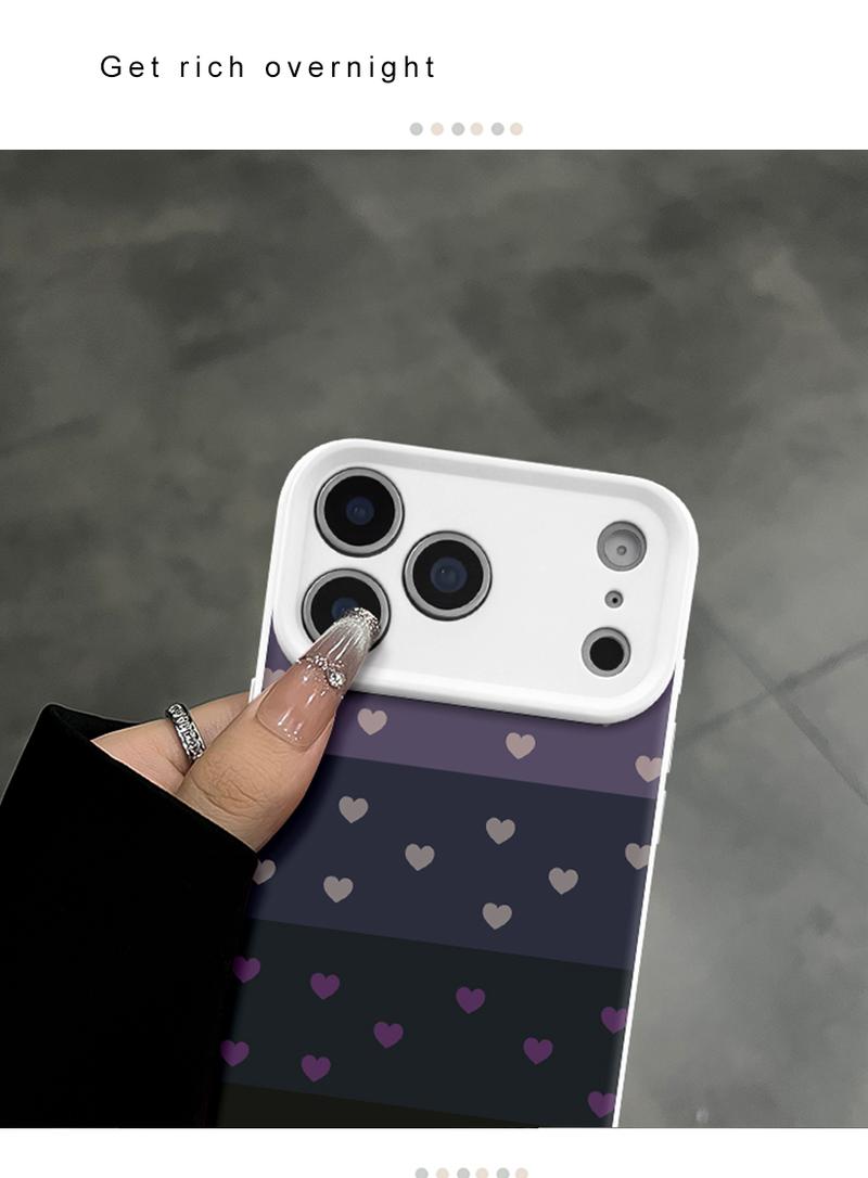 Cute Minimalist Gradient Heart Phone Case for iPhone 17 Pro Max 16 Pro Max 15 Pro 14 13 12 11 Series