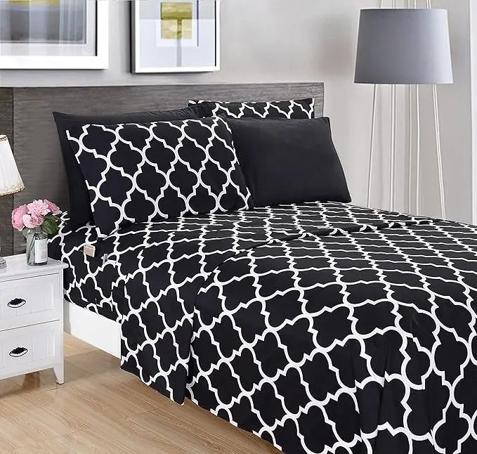 Mocassi 6-Piece Quatrefoil Pattern Bedding Sets, Hotel Premier Collection with Silky-Smooth Finish