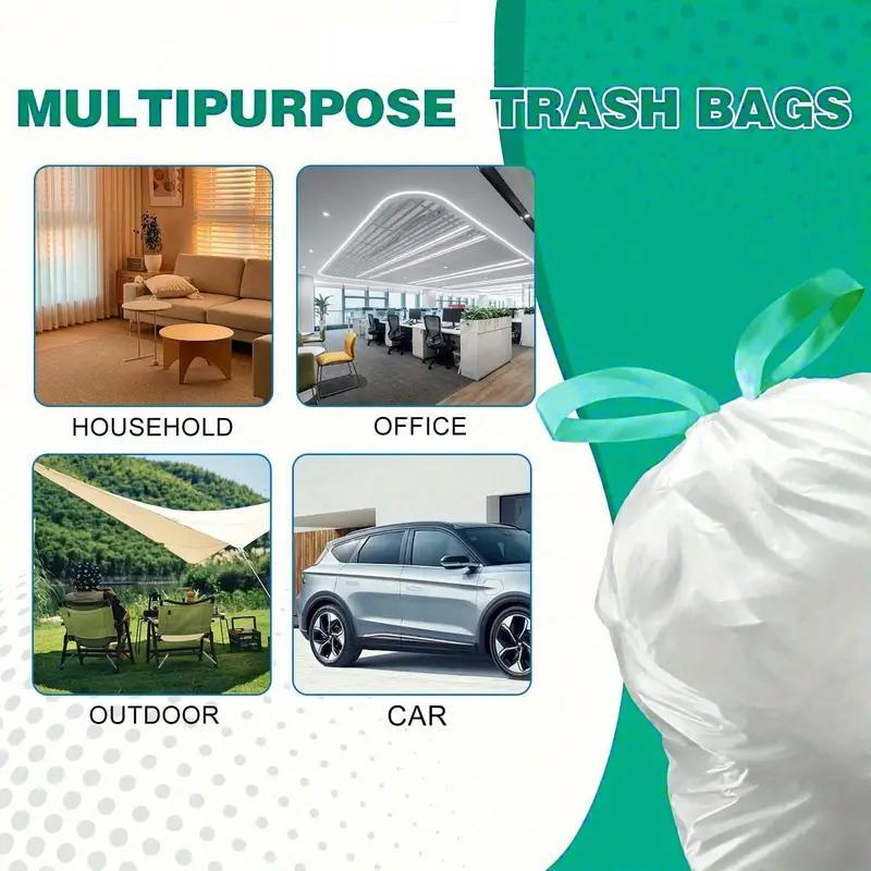 Strong Tall Kitchen Trash Bags,13 Gallon,Puncture Tear Resistant Drawstring（Global Recycled Standard）