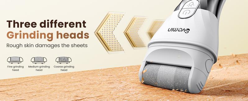 ElectricFoot Callus Remover, RechargeablePortable Electronic Foot File PedicureSet, Waterproof Foot Scrub File,Professional Pedicure Tools, ldeal Giftfor Summer Foot Dead Skin Care, 3Rollers