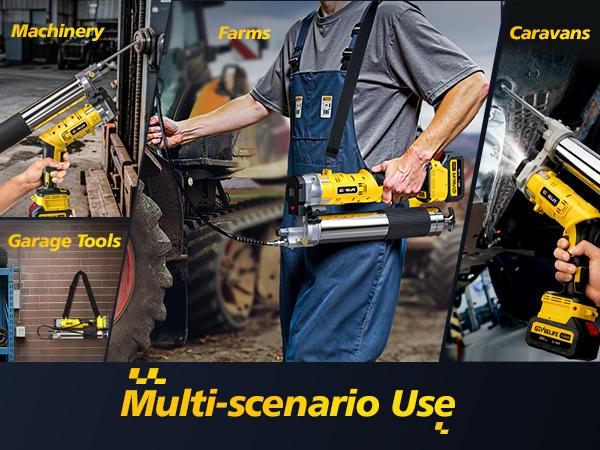 GEVEELIFE Aluminum Electric Grease Gun - 10,000 PSI, 2×2000mAh Cells, Fast Charger, 90° Swivel Coupler, Works with Bulk/Cartridges Grease for Farm, Truck, Fathers Day Gift, Led Lights, Batteries, 90° Swivel Reach,toolupgrade