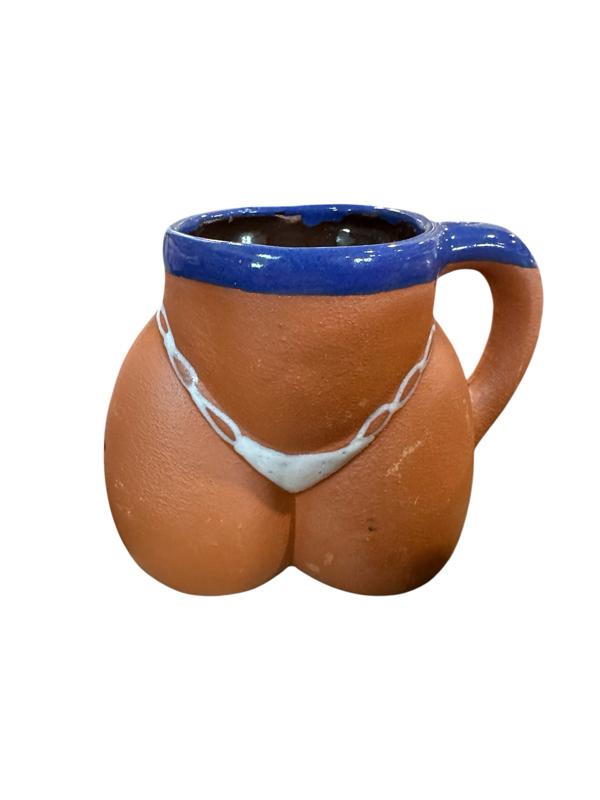Cheeky Mexican Booty Mug - Funny Thong, Blue & White, Reusable Drinkware, Ideal for Father, Friend, Amigo, and Chivas Fans Ceramic Coffee