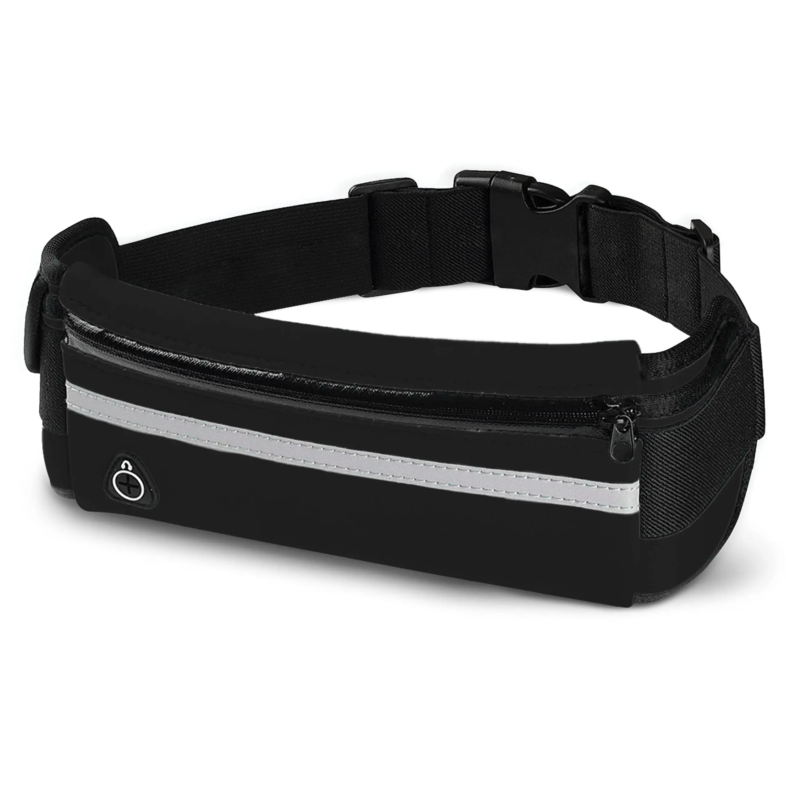 Unisex Active Running Belt - Lightweight Water-Resistant Washable Polyester Waist Pack, Reflective Strip, Earphones Hole, 3.3Oz, 27"-49" Fit Range, Built for Running, Hiking, Cycling, Adjustable for All Sizes