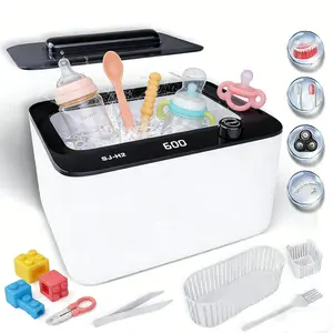 Ultrasonic Cleaner Machine Ultrasonic Jewelry Cleaner for Jewelry/Rings/Eyeglasses/Watch Strap,900ML Denture Cleaning Machine with 6 Time Modes