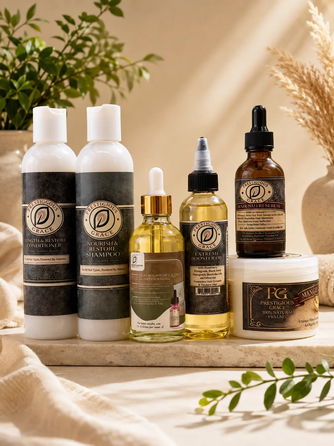 Prestigious Grace Hair Care Shampoo & Conditioner Kit, Beauty & Personal Care Haircare Set for Daily Use
