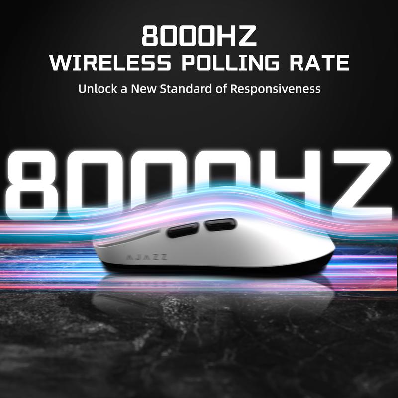 AJAZZ AJ159 APEX Wireless Gaming Mouse with RGB Magnetic Charging Dock, PAW3950APEX Optical Sensor with 42K DPI Max, 56g Lightweight BT/2.4G/USB-C Wired, for PC Mac Gamers