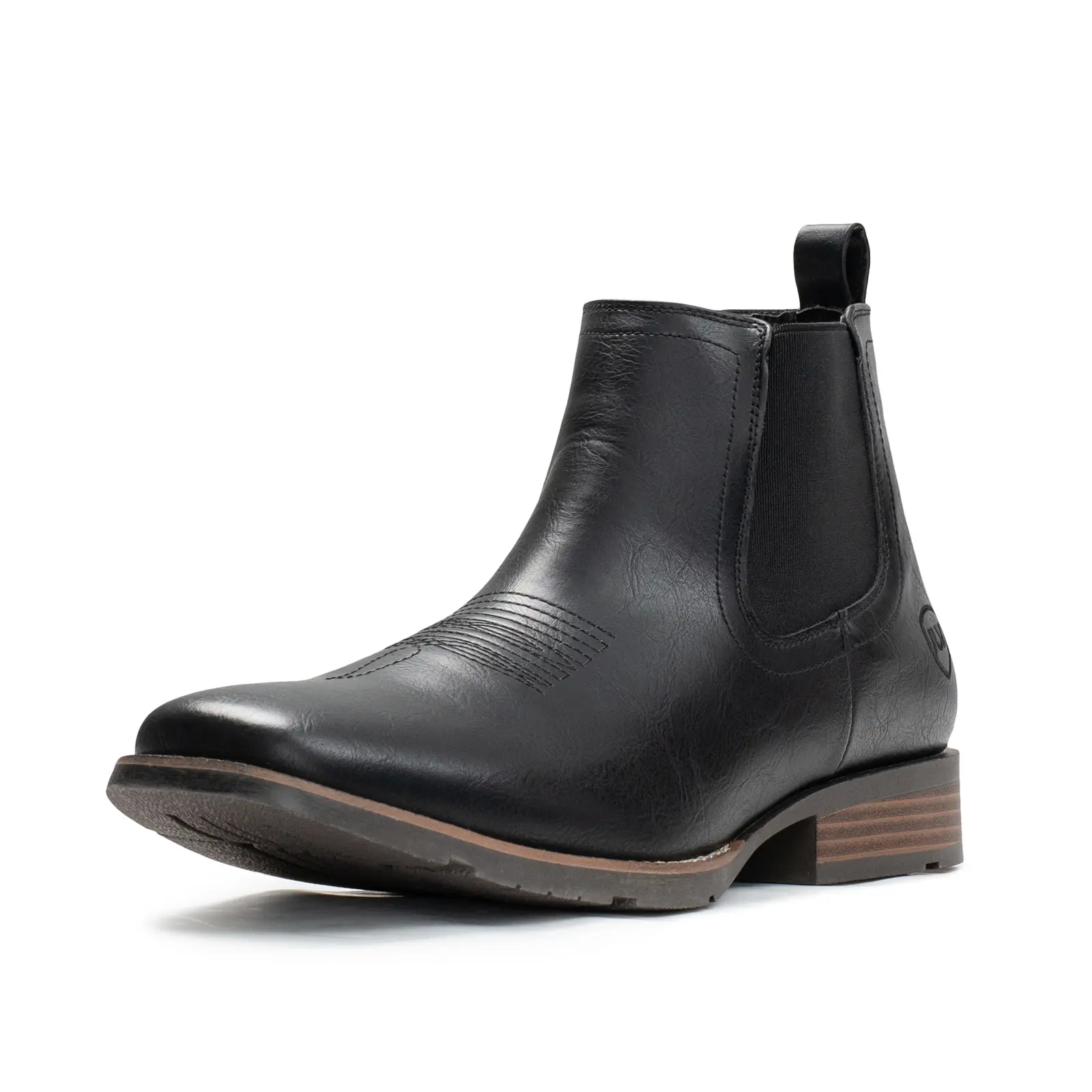 IUV Cowboy Boots For Men Ankle Boots Western Boot Casual Dress Slip On Chelsea Men Leather Footwear Walking Shoes Black Closed Decor black boots