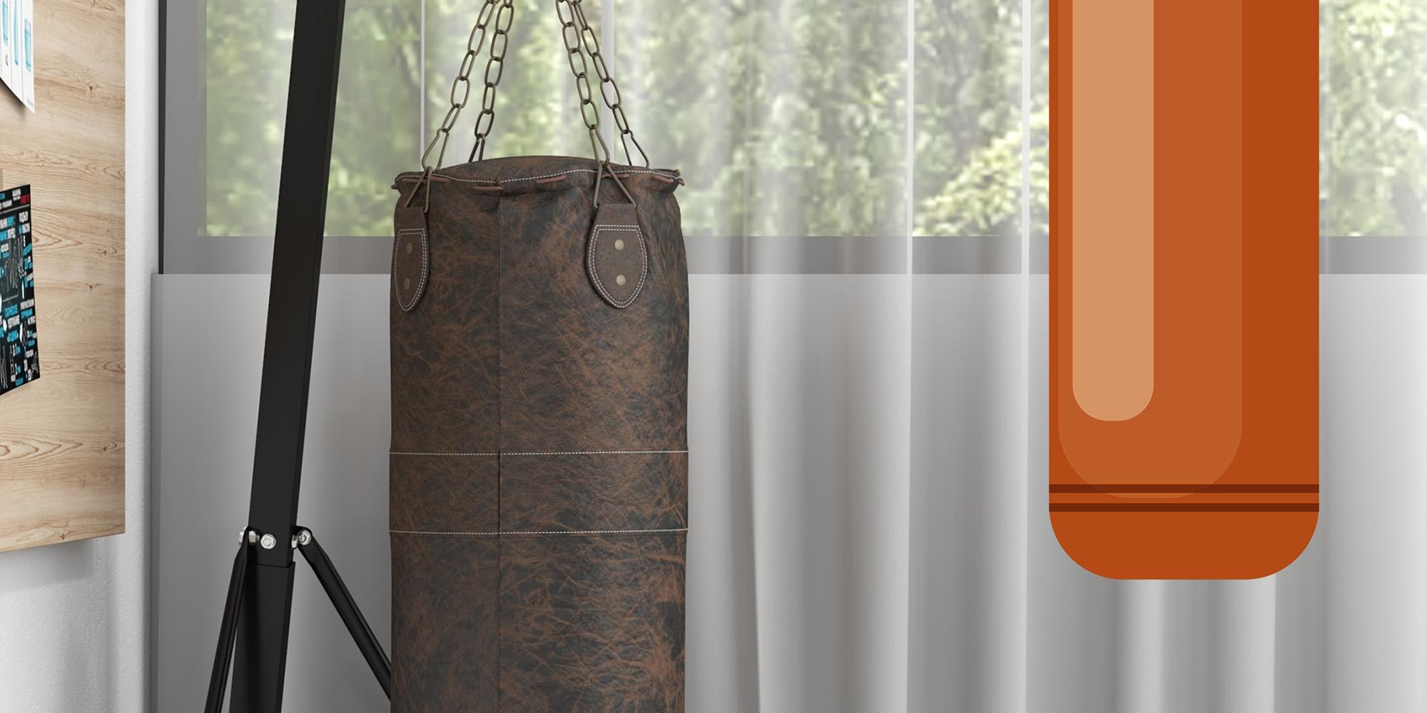 Soozier Foldable Punch Bag Stand, Height Adjustable Heavy Bag Stand with Weighted Base, Free Standing for Home Gym, Stand Only