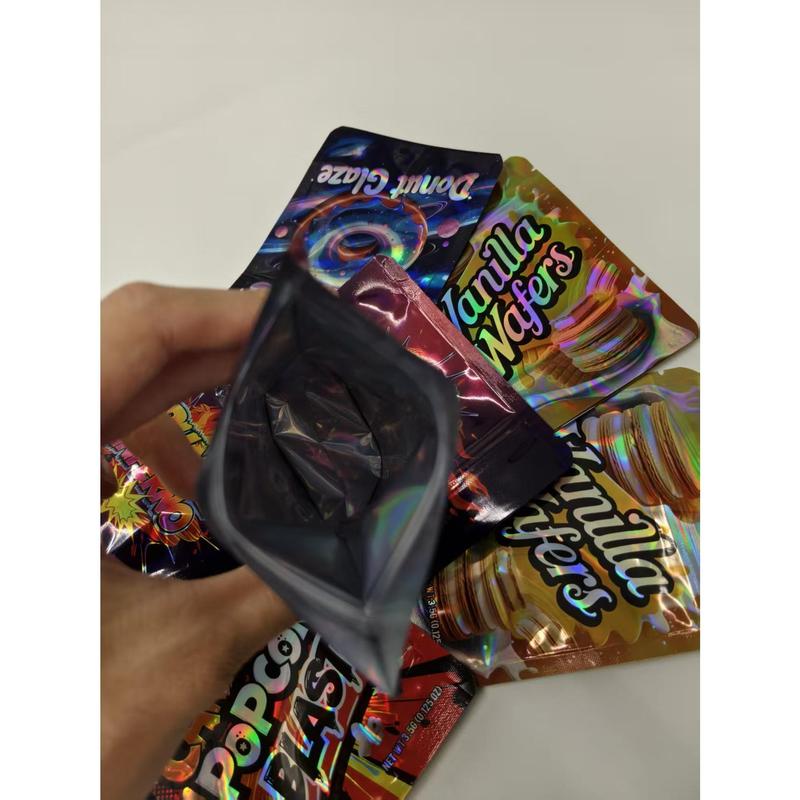 100pcs 3.5g Mylar Bags |     Exotic, Gift, Storage, Ziplock, Party Packs, Zipper, Resealable Bags |     Suitable for Christmas, Halloween, Event Party |     Style 96, Made of Polypropylene
