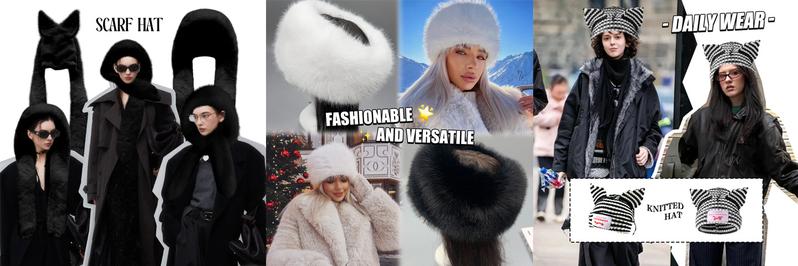 EMMIOL Women’s Fluffy Faux Fur Hat Cozy Plush Bucket Hat Russian Winter Style Soft Warm Unisex Faux Fur Material