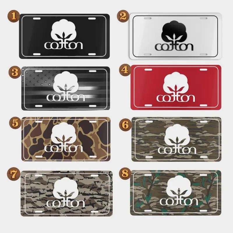Cotton Camo License Plate, 12 x 6 Aluminum Vanity Tag for US Vehicles, best gift, Old School Bottomland Camo, Duck Camo, Woodland Camo Vanity Plate