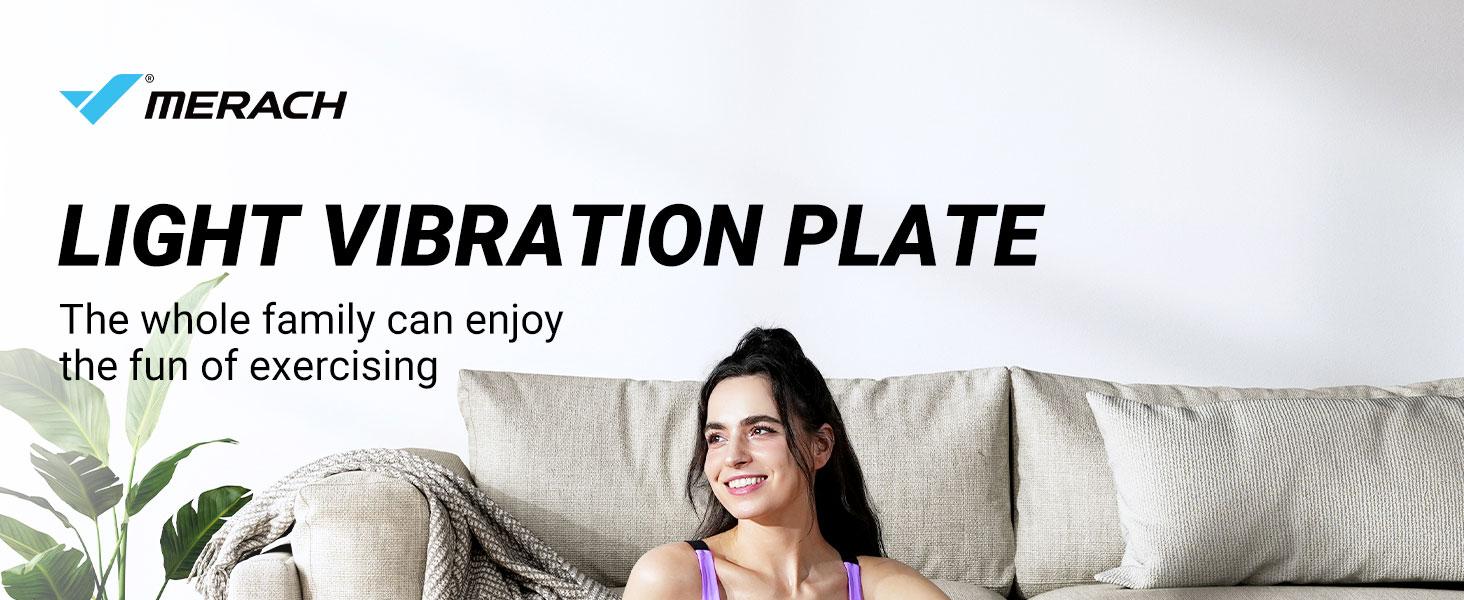 Merach Light Vibration Plate Exercise Machine with Bluetooth & Light , Lymphatic Drainage Machine, Whole Body Workout Vibration Platform for Fitness