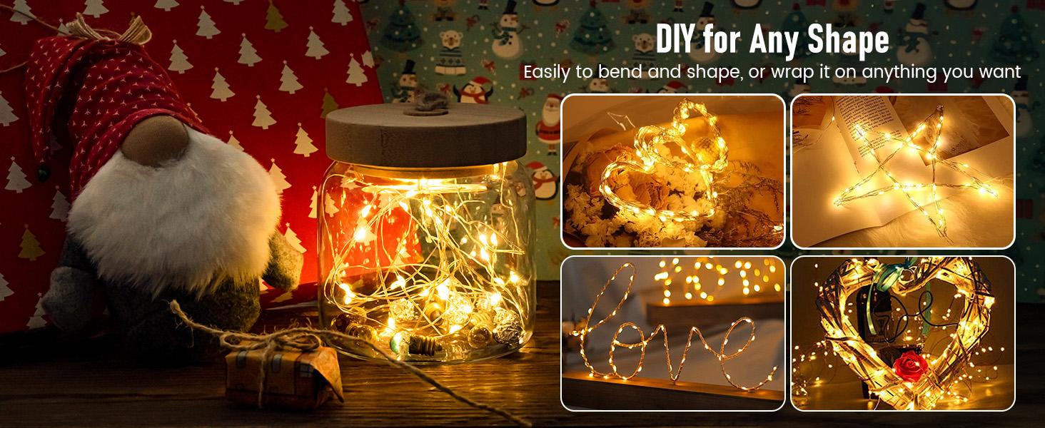 Minetom Twinkle Fairy Lights, 33 ft 100 LED USB Plug in String Lights with Remote and Timer, Waterproof 8 Modes for Bedroom Indoor Wreath DIY Party Wedding Holiday Christmas Ramadan Decorations